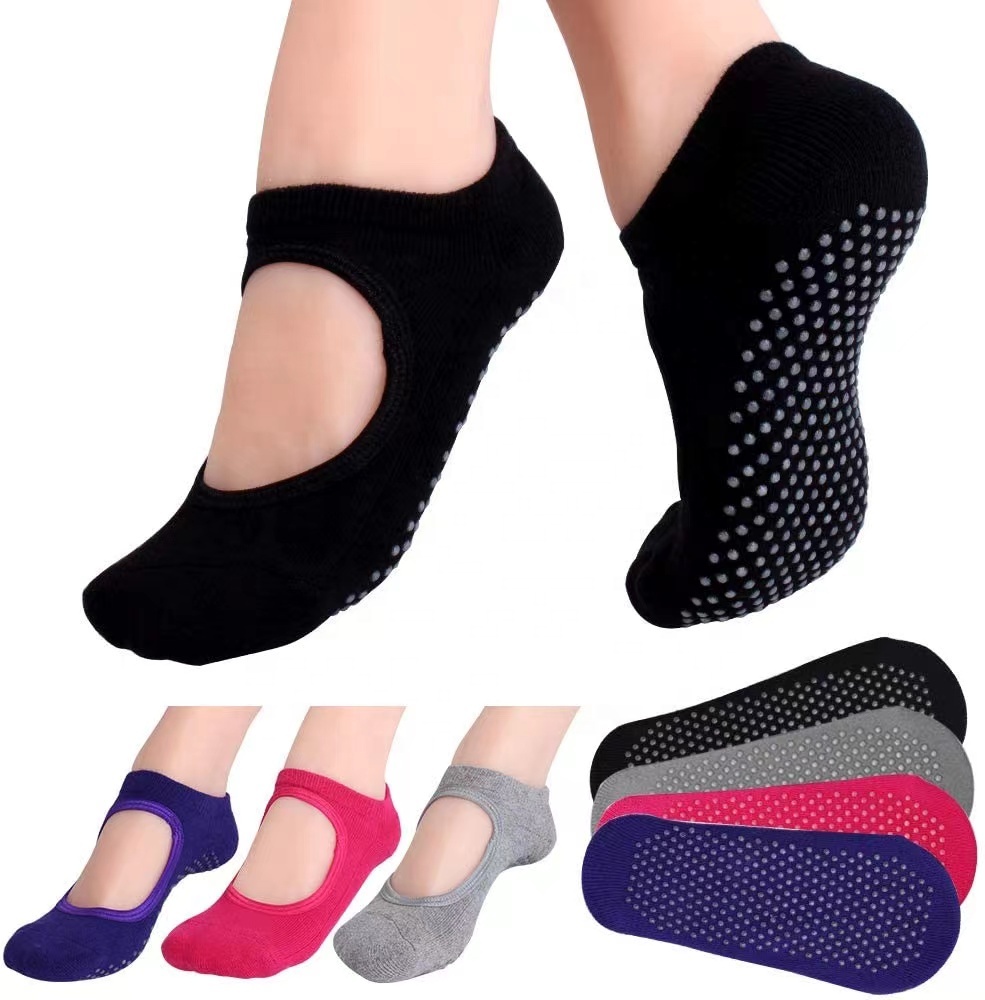 Wholesale anti-slip open toe 5 toe grip pilates soft ankle knitted Yoga Socks