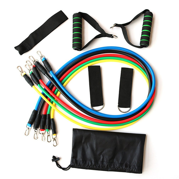 Exercise Workout Fitness Tube 11 Piece Resistance Band Set