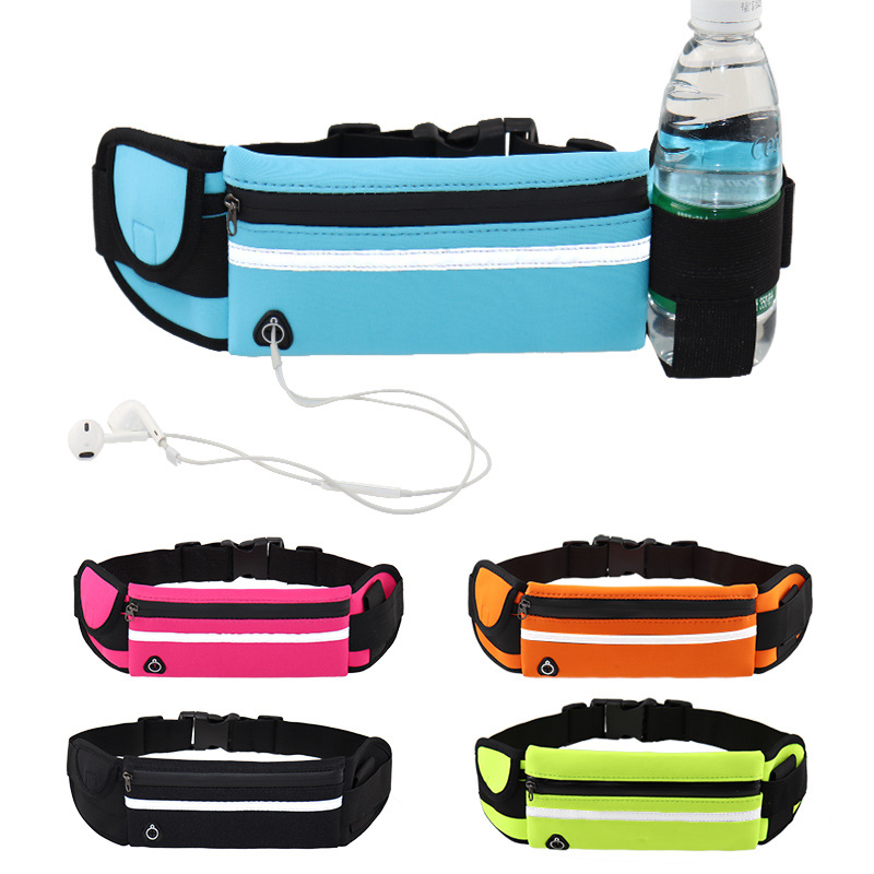 Outdoor Neoprene Waterproof Hiking Cycling Running Belt Waist Bag Custom Sport Fanny Pack With Water Bottle Holder